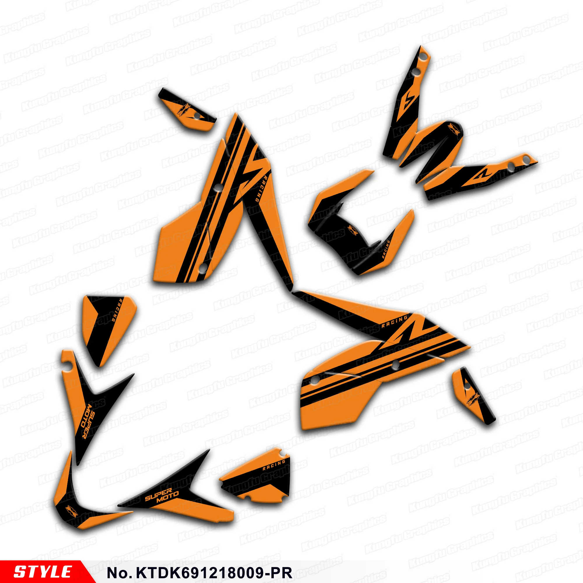 Aftermarket Stickers Set Wrap Design for KTM DUKE 690 2012 2013 2014 2015 2016 2017 2018,  KTDK691218009-PR