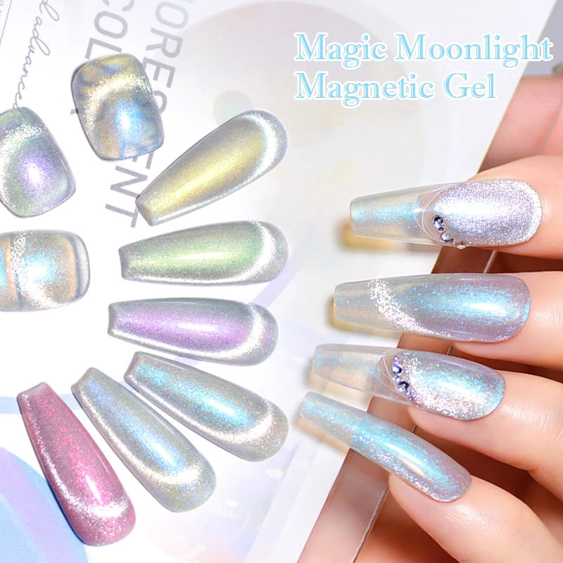 ENCONTRE-SE AO ACROSS Auroras Cat Magnetic Gel Nail Polish Reflective Sparkling Glitter Semi Permanente Nail Art Soak Off LED UV Gel Varnis