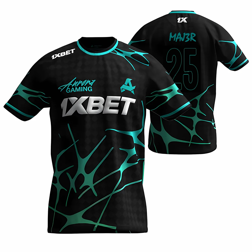 CS2 Summer Training Jersey Esports Club Aurora Gaming 2025 Uniform CSGO Player Custom T-shirt Sports Breathable O Neck Boys Tees image 2