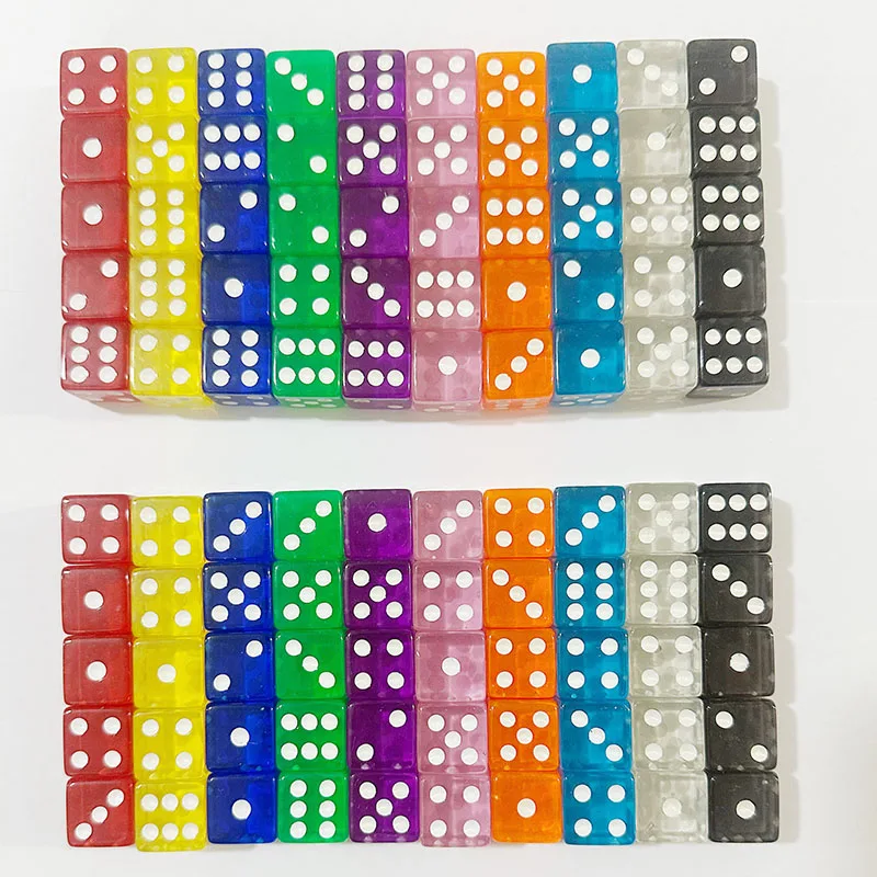 10pcs/set Transparent Dice Right Angle Dice Game Accessories