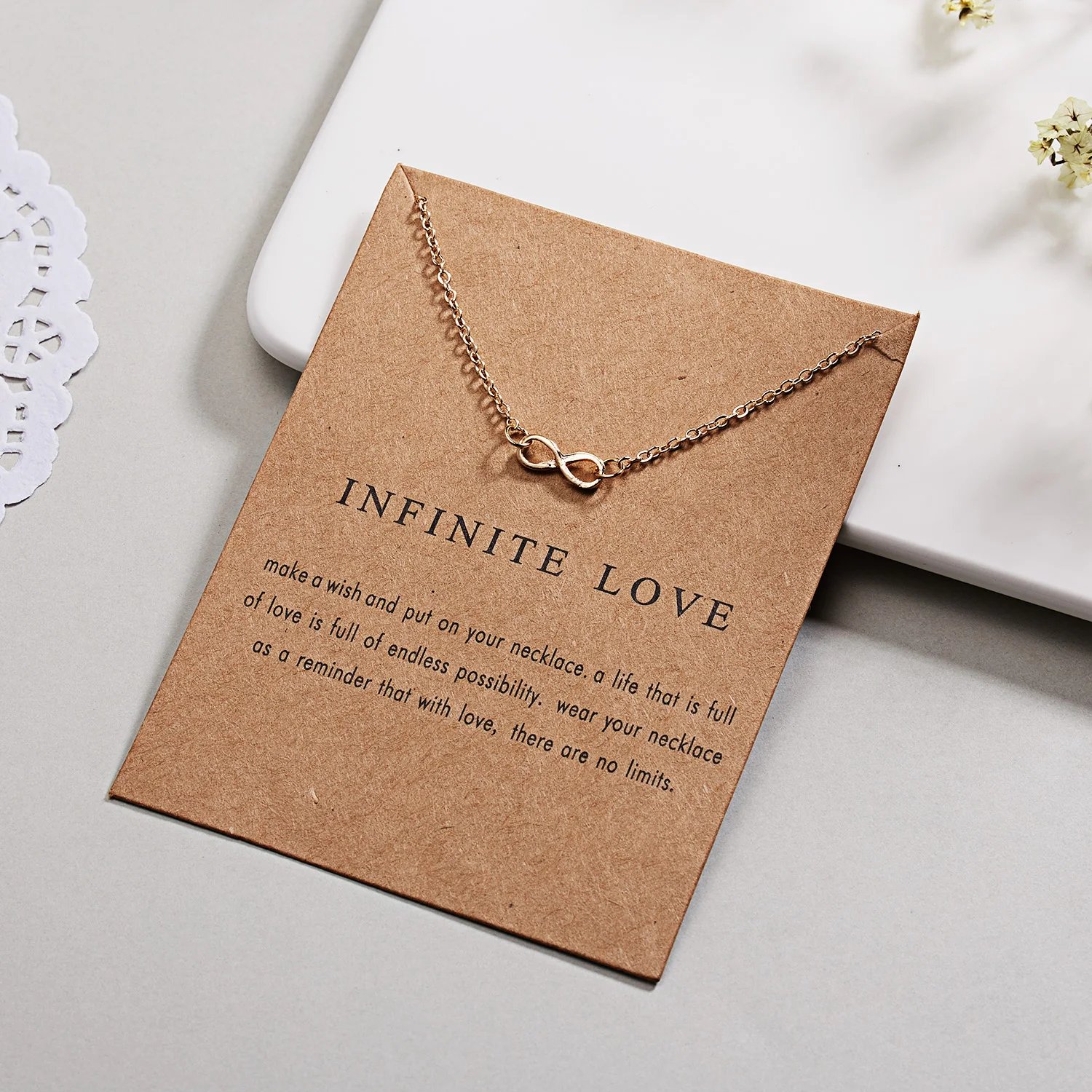 Minimalist Infinity Symbol Pendant Necklace for Women Delicate Silver Color Clavicle Chain Necklace Party Friendship Jewelry