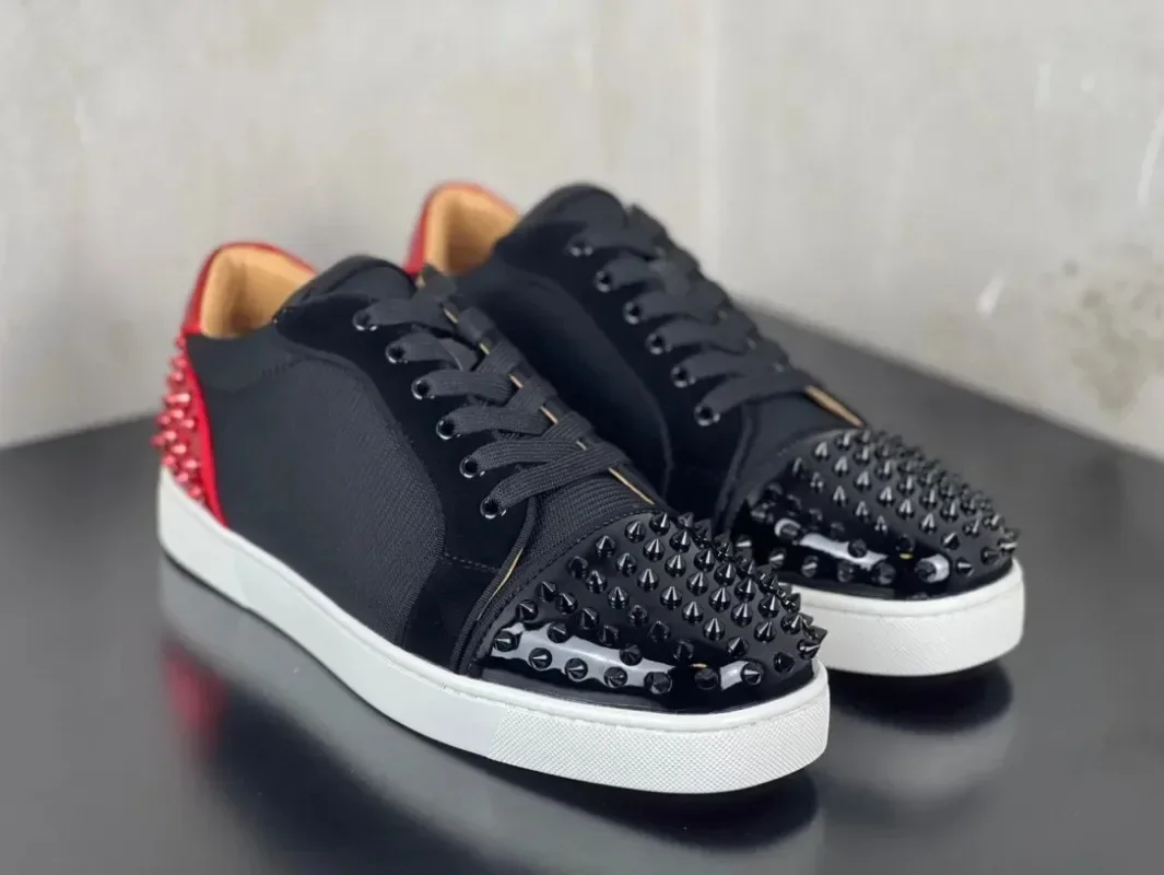 

Men's Shoes Plus Size 48 Luxury Designer Spikes Men's Sneakers Red Sole Men's High Quality Custom