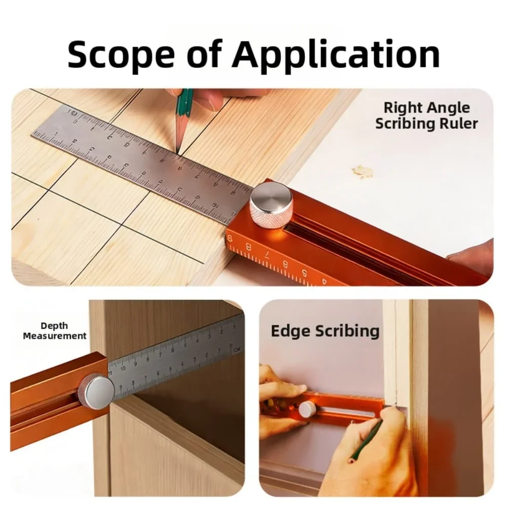 1pc Extendable Multifunctional Marking Level Scriber Marking Tools Adjustable Woodworking Multiple Angled Positioning Ruler