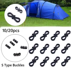 10/20pcs Outdoor External Strapping Plastic Hook Rope Buckle Elastic Rope Cord Bungee Ties With Hook Camping Backpack Bag Parts