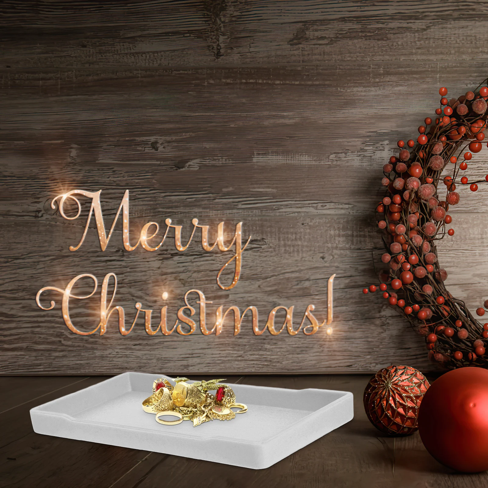 

Thick Bathroom Storage Tray Strong Weight-Bearing Capacity Spacious Vanity Organizer For Toiletries Soap Jewelry Rectangle