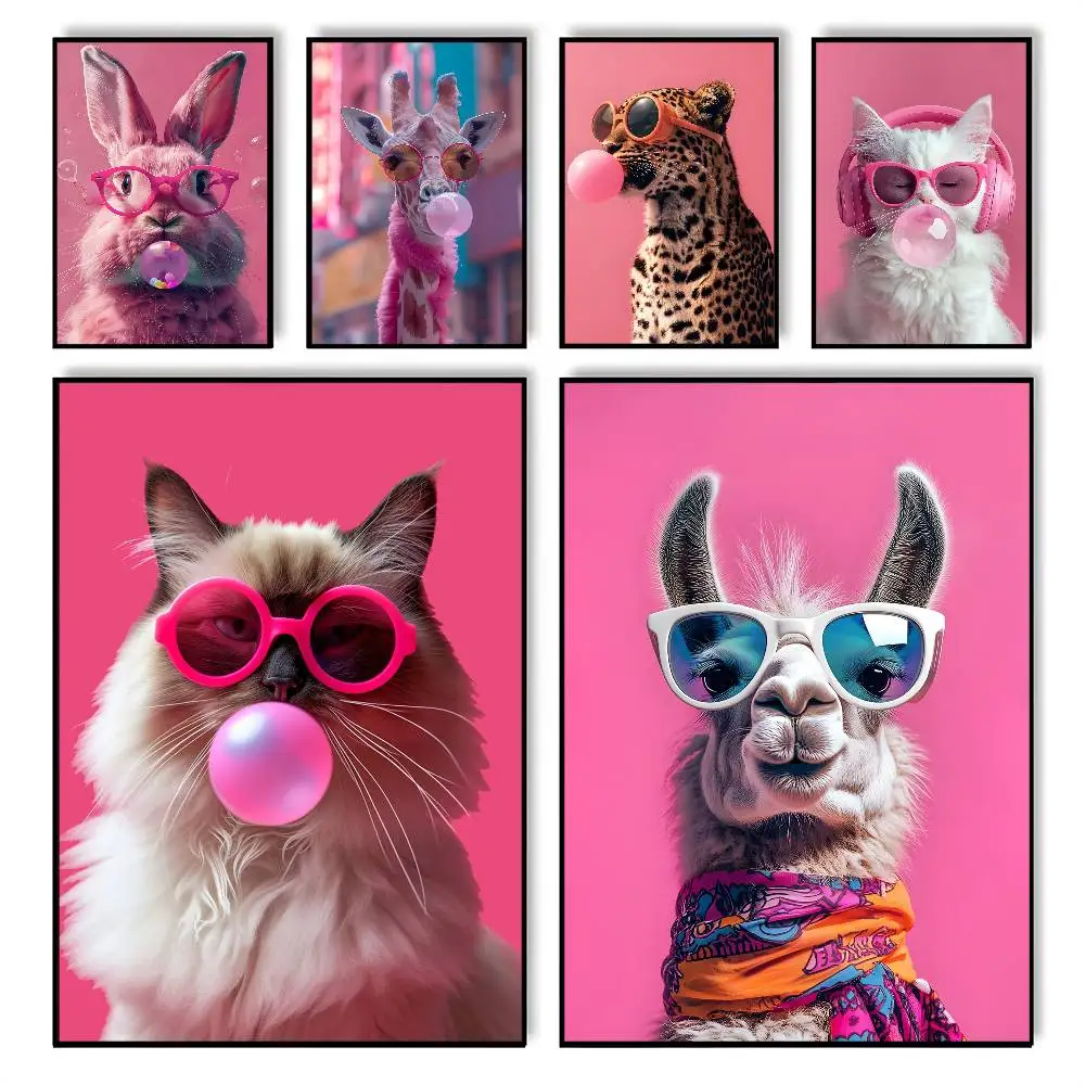 Animal Bubble Fashion Tiger Poster sticky wall waterproof home living room bedroom bar aesthetic decoration