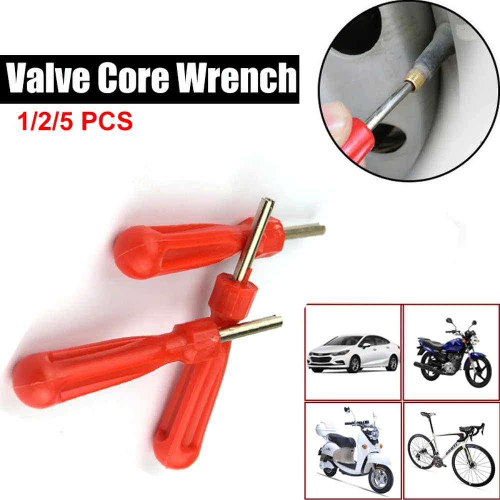 

1/2/5pcs Durable Plastic Valve Core Remover/Installer Metal Single-head Tire Repair Tools Tyre Wrench for Car Motorbike Truck