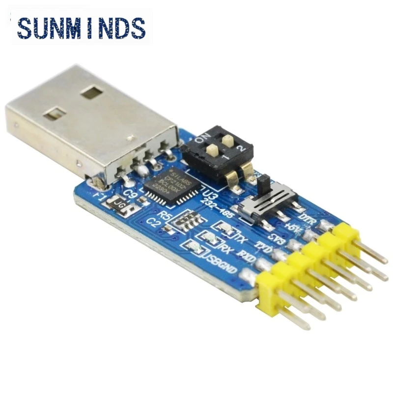 CP2102 six-in-one multifunctional serial port module usb to TTL 485 232 mutual conversion compatible with 3.3V/5V level