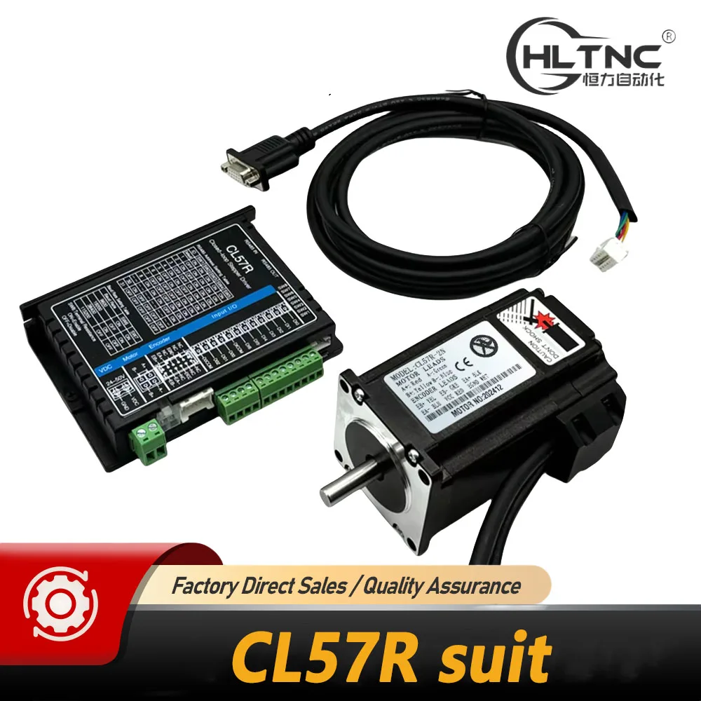 

HLTNC Nema23 Closed Loop Stepper Motor Kit With 6A DC 24V-48V CL57R RS485 Network Modbus RTU Driver For CNC logistics robot