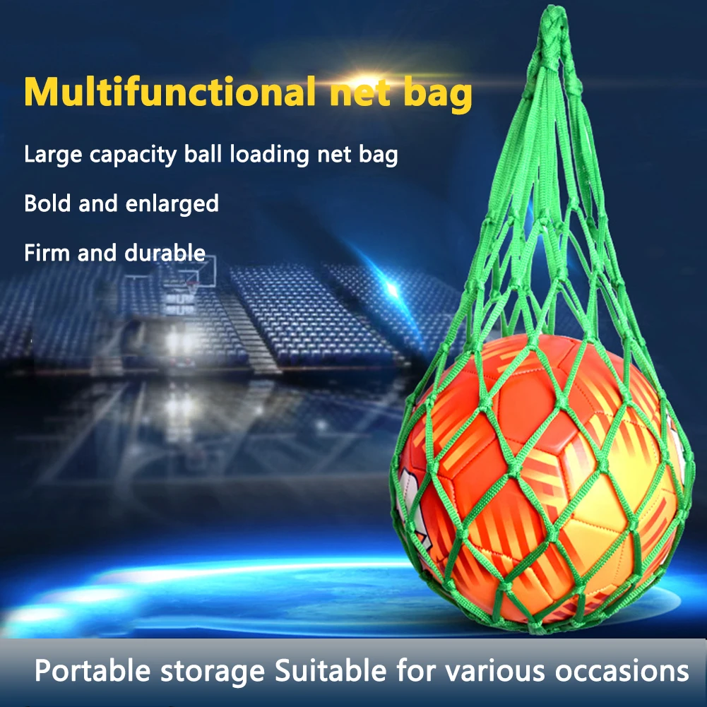 Basketball Football Mesh Bag Portable Drawstring Volleyball Nylon Backpack Outdoor Sports Travel Gear Bag （Excluding Balls）