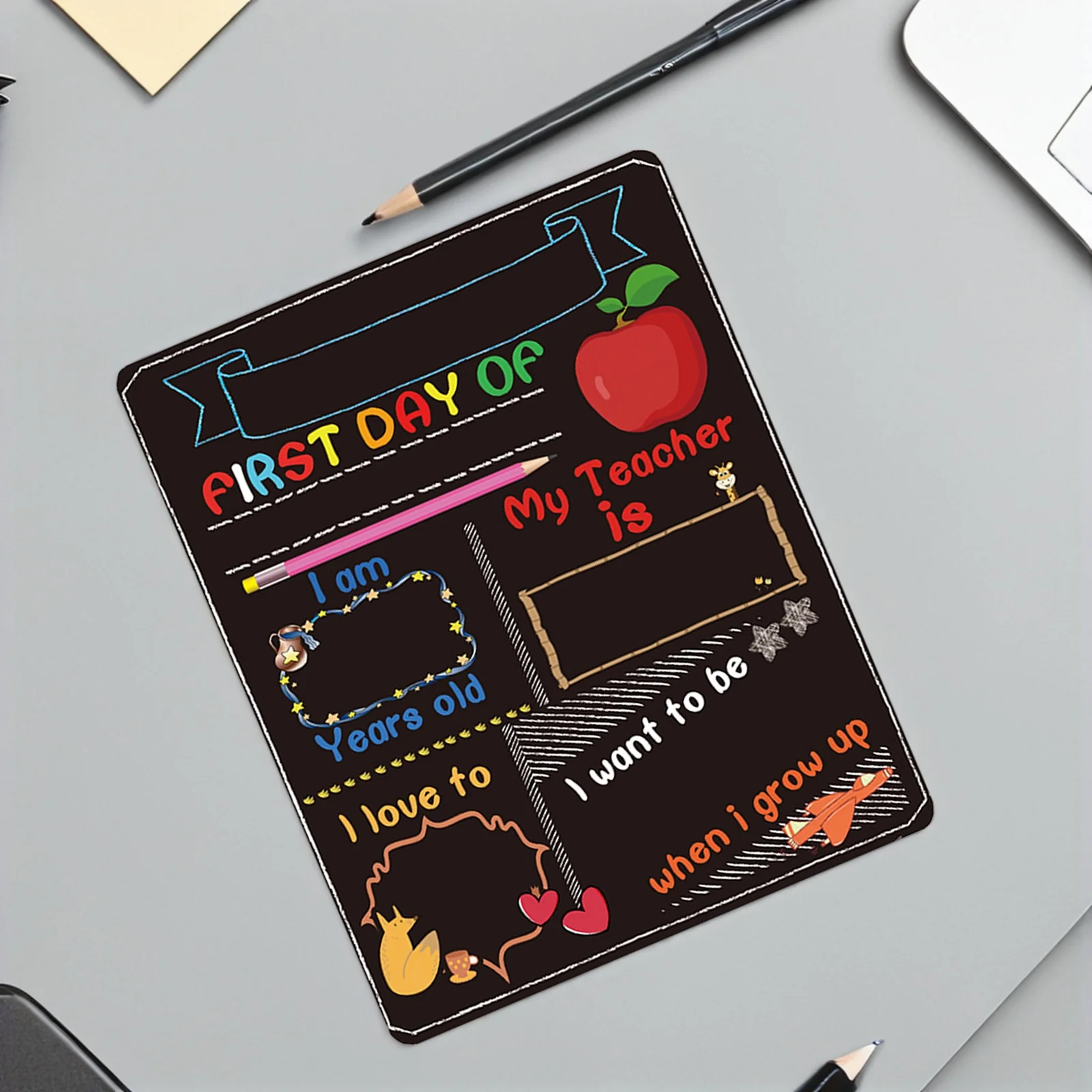 

Double Sided Home Office Small Chalkboards Storage Message Board Student Home Decoration Blackboard Tool
