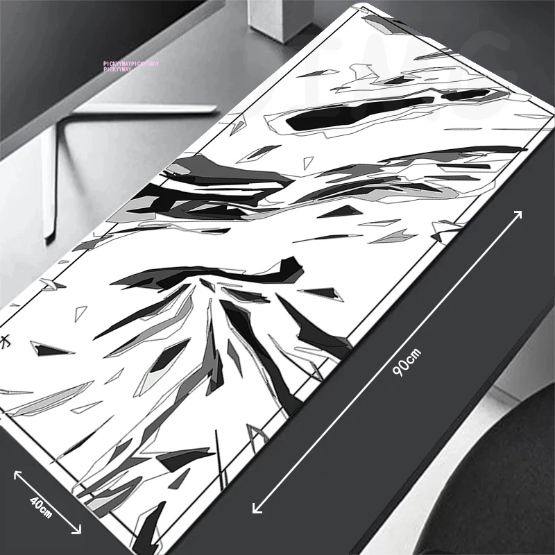 Grand tapis de souris de jeu Moudescriptif, tapis d'ordinateur noir et blanc, sous-marin, polymères, 90x40cm, tapis de bureau, tapis de clavier PC, table lea