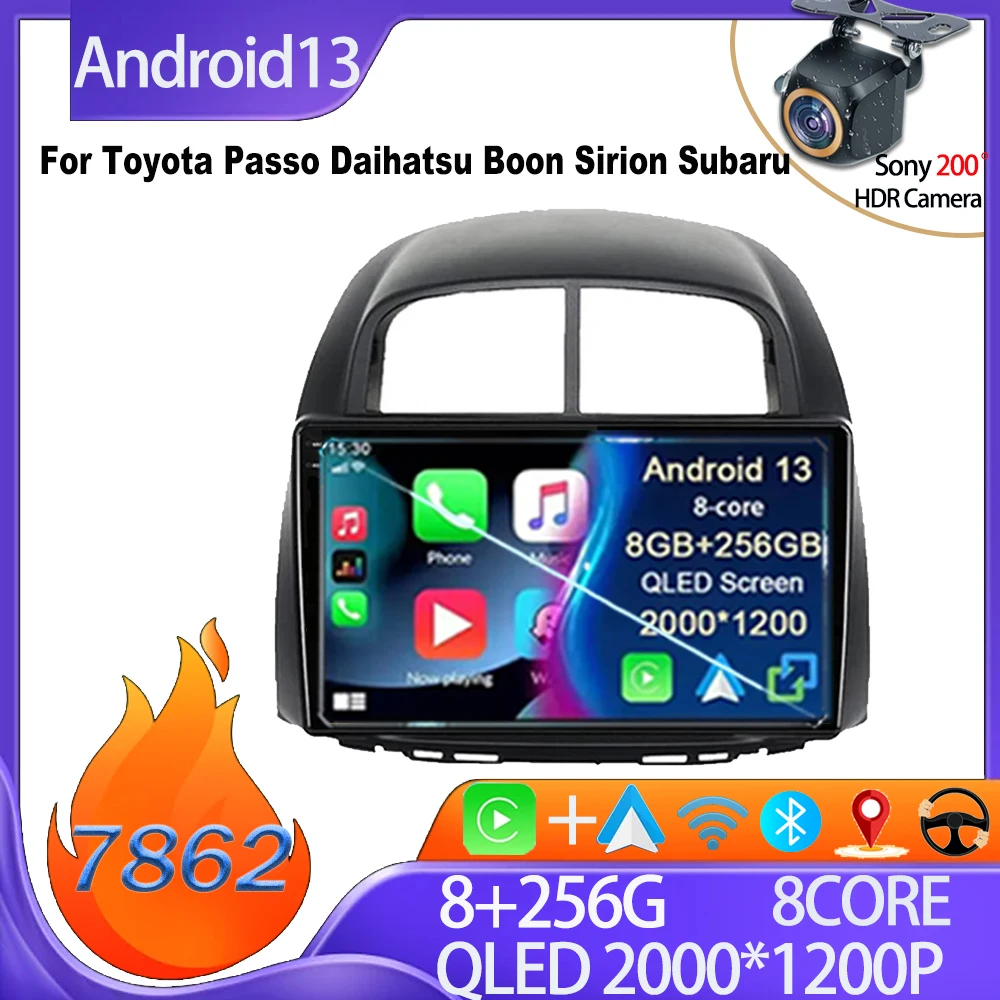 

Car Android 13 For Toyota Passo Daihatsu Boon Sirion Subaru Justy Perodua Myvi Carplay GPS Navigation Mirror Link No 2din DVD 8