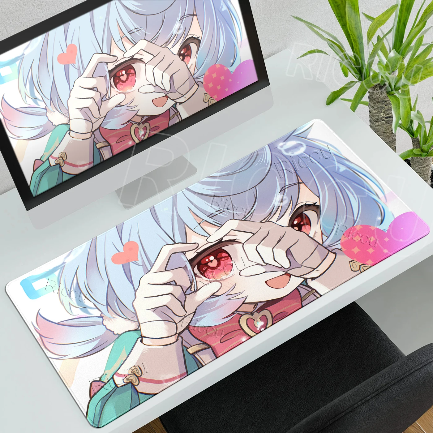 HD Fontaine Character Mousepads Sigewinne Genshin Impact Anti-slip Rubber Laptop Gaming Accessories LockEdge Anime XXL Desk Mats
