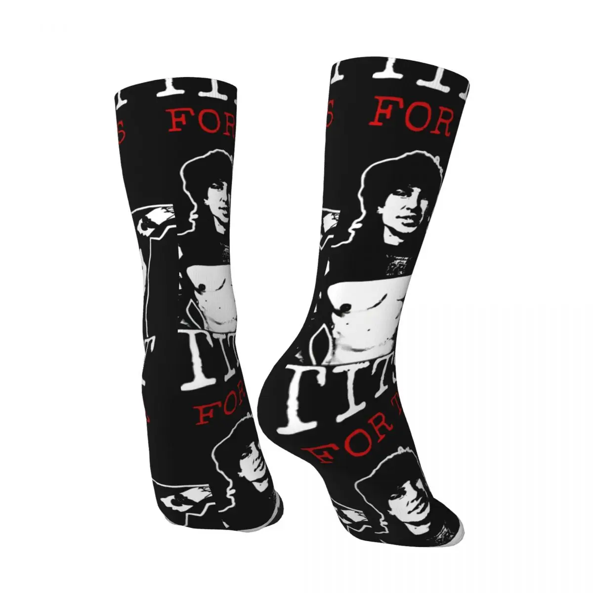 Hip Hop Vintage Jake And Johnnie Graphic Print Crazy Men's compression Socks Unisex Johnnie Guilbert Street Style Pattern