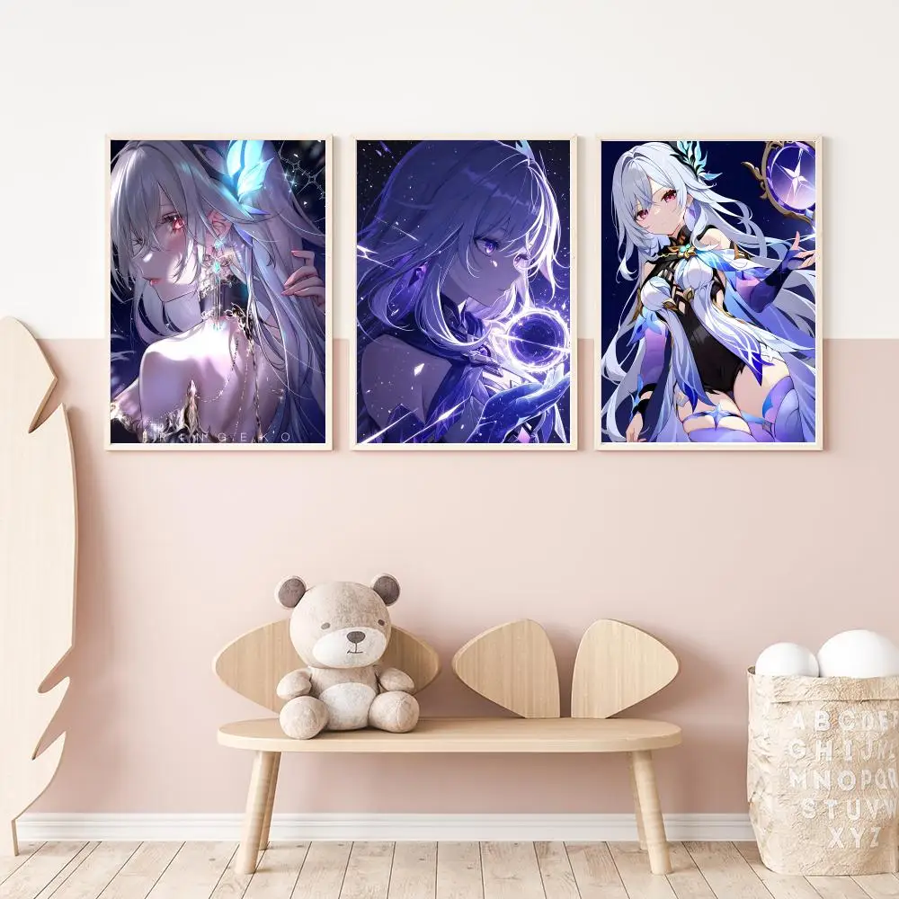 Game Skirk G-Genshin Impact Poster Versatile HD Waterproof Wall Art Self-Adhesive Decor for Any Space Ideal Gift