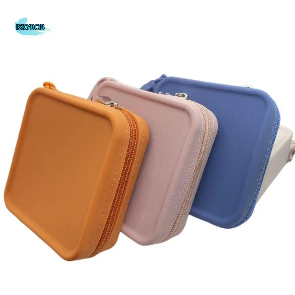 

Casual Solid Color Silicone Square Coin Purse Mini INS Small Item Bag Lipstick Cosmetic Bag Data Cable Storage Bag Men