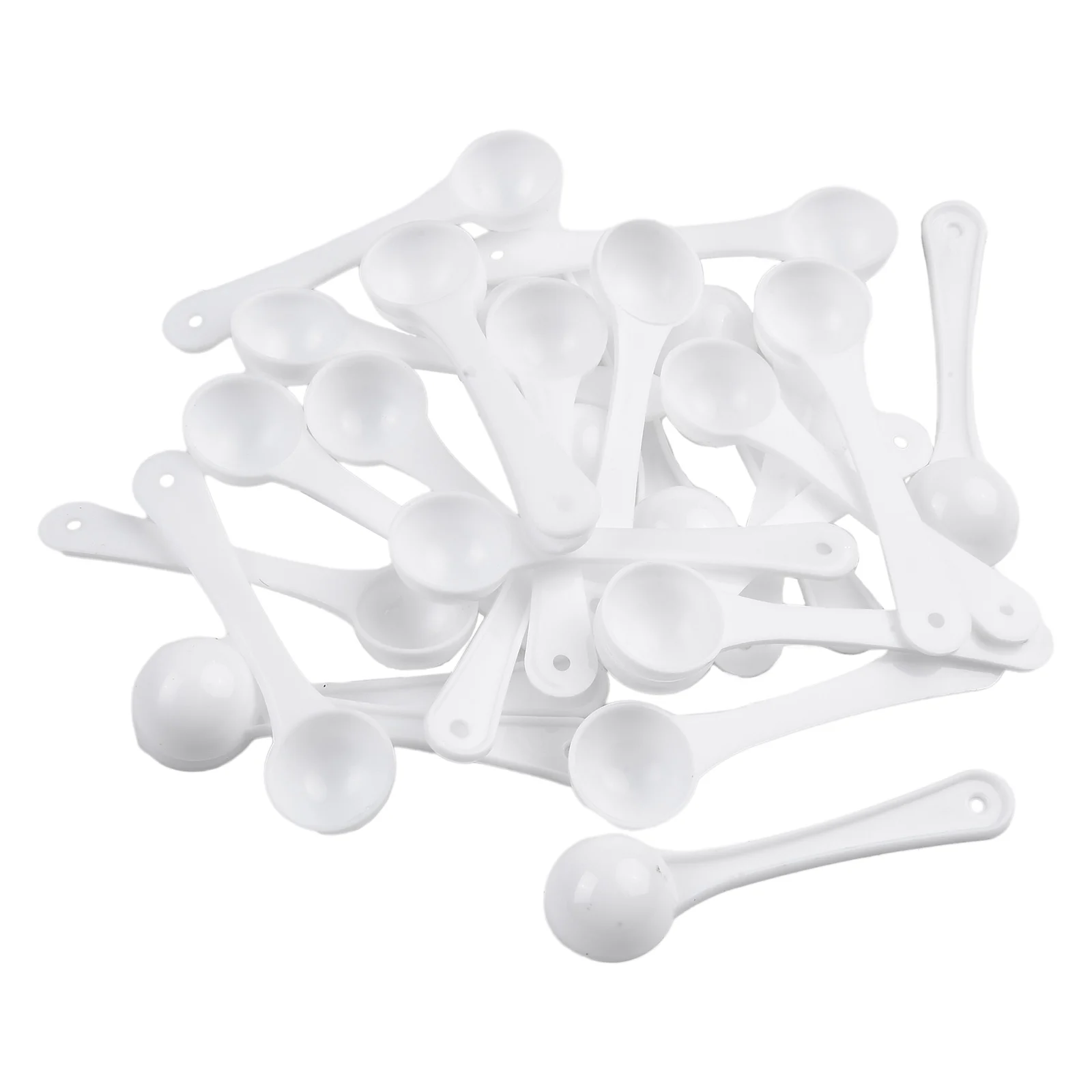 50pcs 1g White Plastic Measuring Spoon Gram Scoop Food Baking Tea Spoon Milk Powder Ice Cream Sugar Salt Spice Spoon