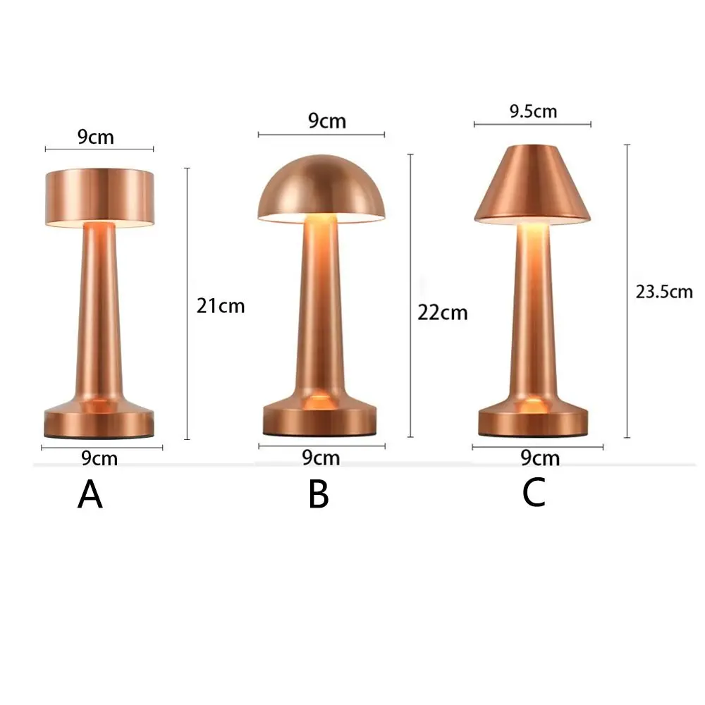 3 Color Led Table Lamp Retro Touch Led Night Lights USB Rechargeable Infinitely Dimmable Camping Light Hotel Bar Coffee Table