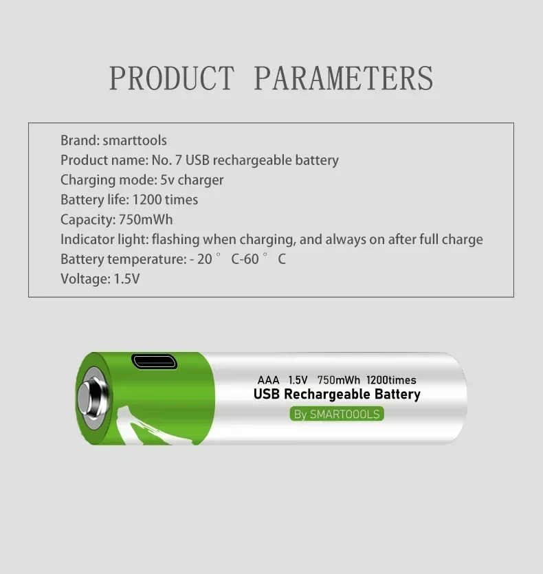 1.5V aaa rechargeable battery Type-c fast charging lithium battery Suitable for toy remotes, etc pilas aaa recargables.