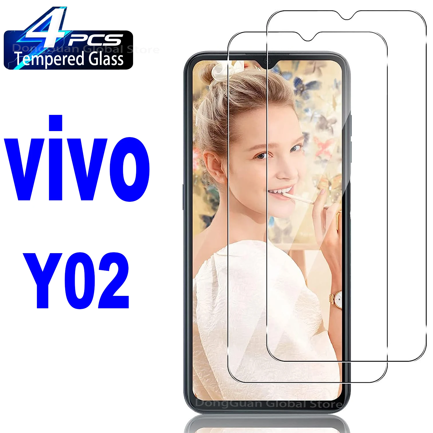 Vidrio templado de alto Auminum para VIVO, película protectora de pantalla para Y02, Y02t, Y02s, Y02A, 2/4 piezas