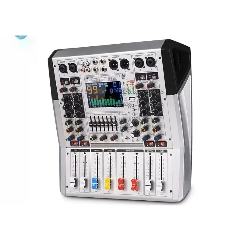 Built-In Power Amplifier Audio Mixer With Reverb Effect, Bluetooth USB Input Sound Mixing Kit For Stage Home Live Show