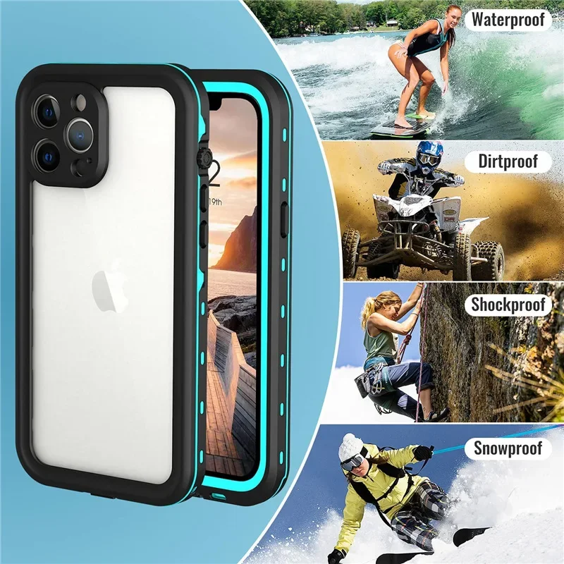 Wodoodporne etui na iPhone 16e 11 12 13 14 15 16 Pro Max Plus 13 12 XR XS 360 Pełna Ochrona Nurkowanie Pływanie Woda Coque Dla 13Pro — zdjęcie produktu 5