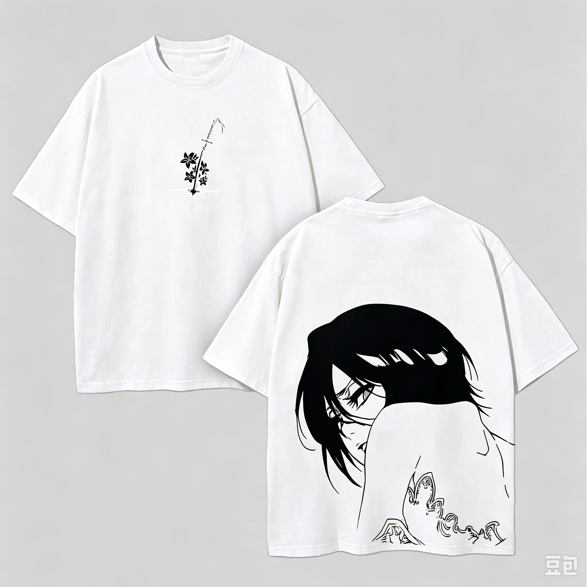 Kuchiki Rukia BLEACH T-Shirt Herren Damen Kleidung Anime Vintage Y2k Gewaschenes Oversized T-Shirt Unisex Kurzarm Baumwoll-Tops – Detail 2