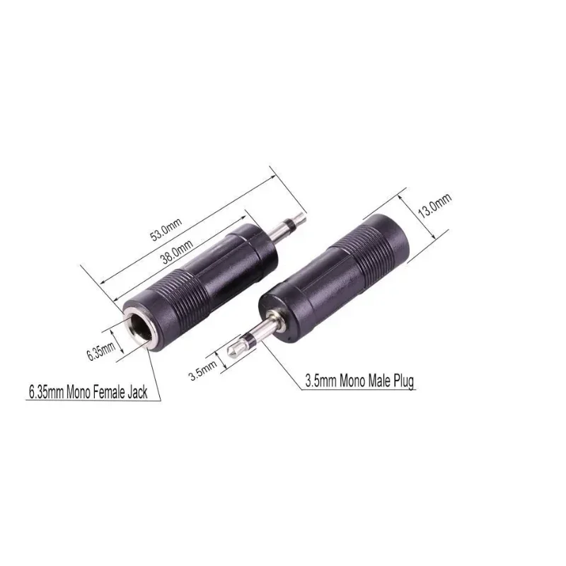 

High Quality Plastic 3.5mm MONO Plug Audio Connector 3Pcs Jack 6.35 To Plug 3.5 Adapter Nickle Speaker Plug