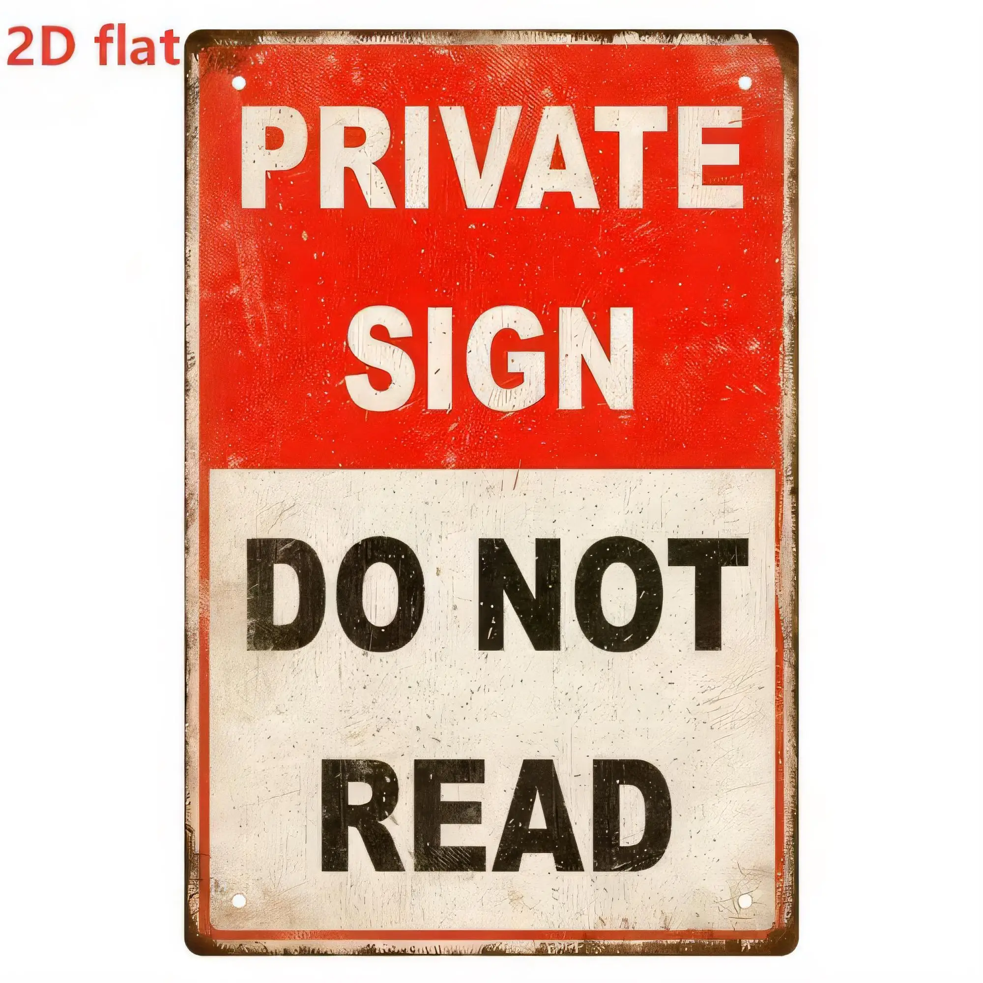 Blechschild „Privat – Nicht öffentlich zugänglich“, Vintage Rot-Weißer Text Metallposter, Retro-Warnschild Wanddekoration für Büro, Zuhause, Garage, Rustikal