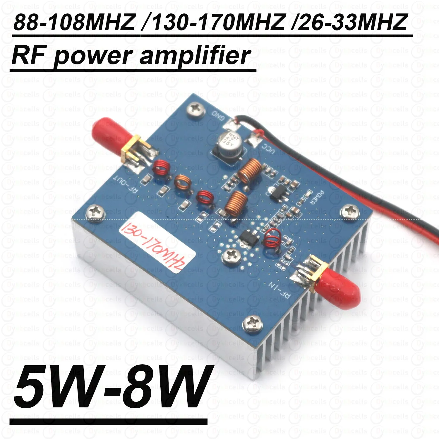 8W SW FM VHF RF Power Amplifier 88-108MHZ 130-170MHZ 26- 33MHZ FOR HAM Radio Walkie-talkie Short Wave FM Transmitter AMP