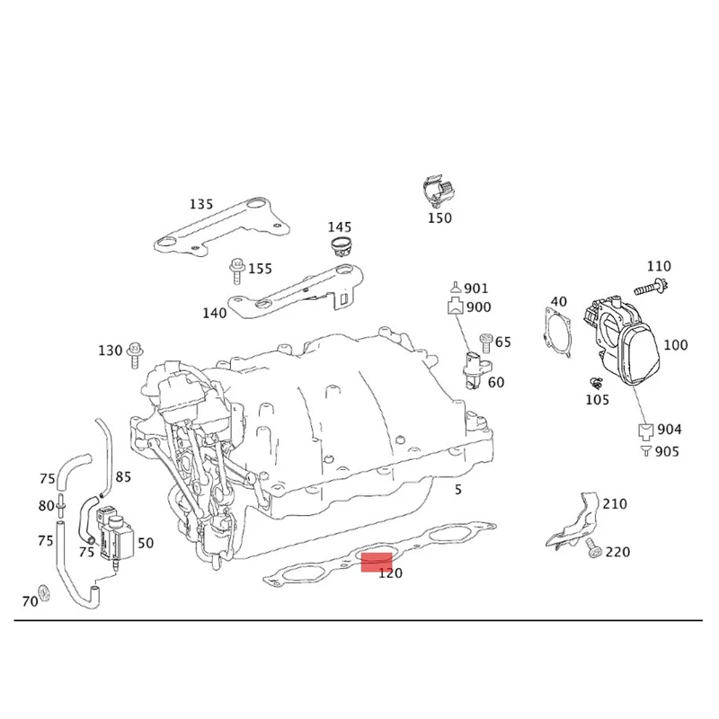 A2721412280 A2721412380 1 paio di guarnizioni del collettore di aspirazione Kit di riparazione del lembo dell'aria per Mercedes Benz E350 C300 ML350 C280 GLK350 SLK350