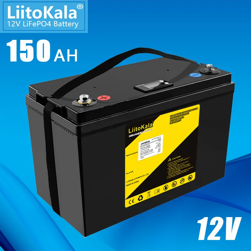 LiitoKala 12V 200Ah 300Ah LiFePO4 Battery 100Ah 120Ah 150Ah Campers Waterproof Golf Cart  Off-Road Off-grid Solar energy