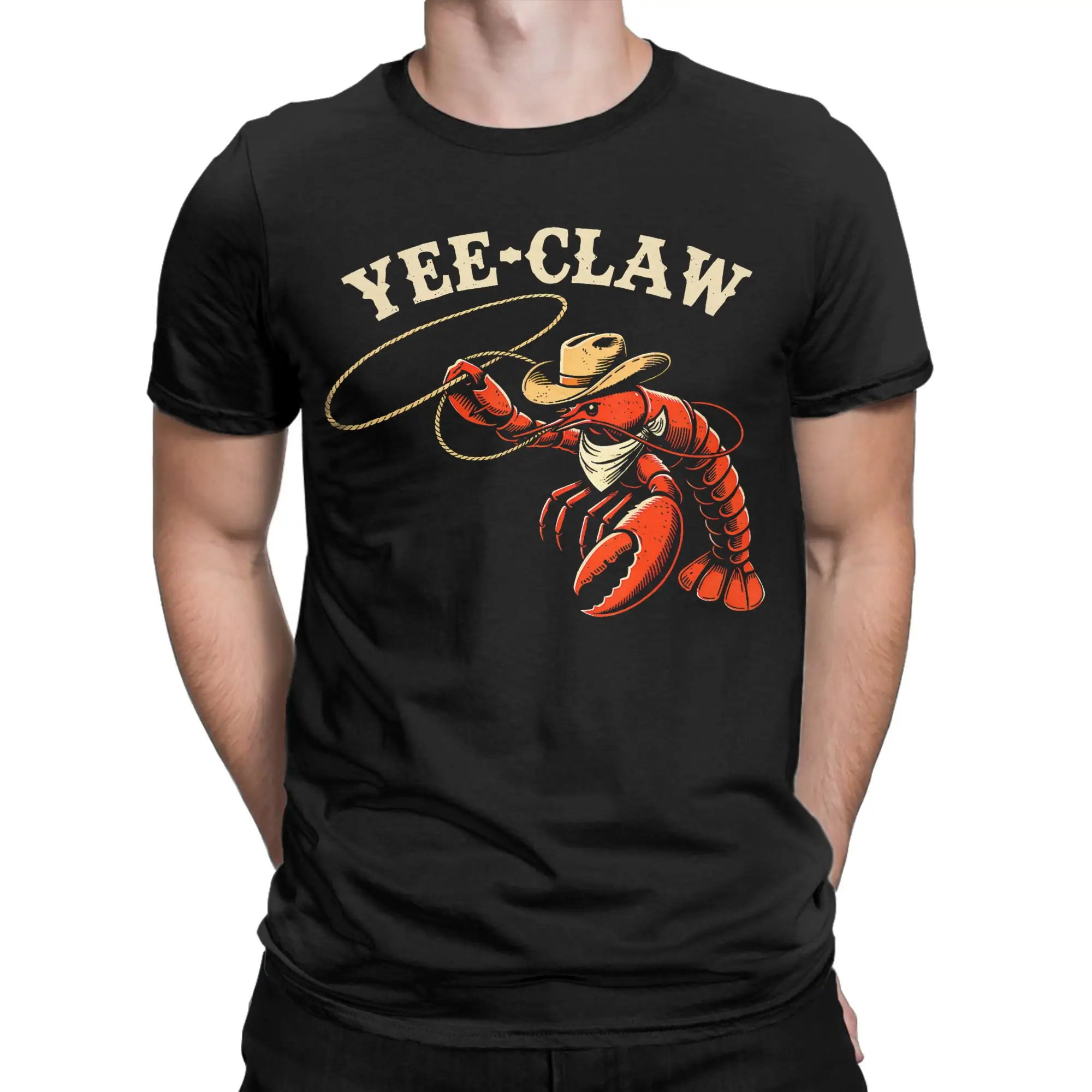 Vintage Yee Claw Funny Vintage Crawfish Boil Cajun Seafood Festival  T-Shirts Men T Shirts  Short Sleeve Tees Party Tops