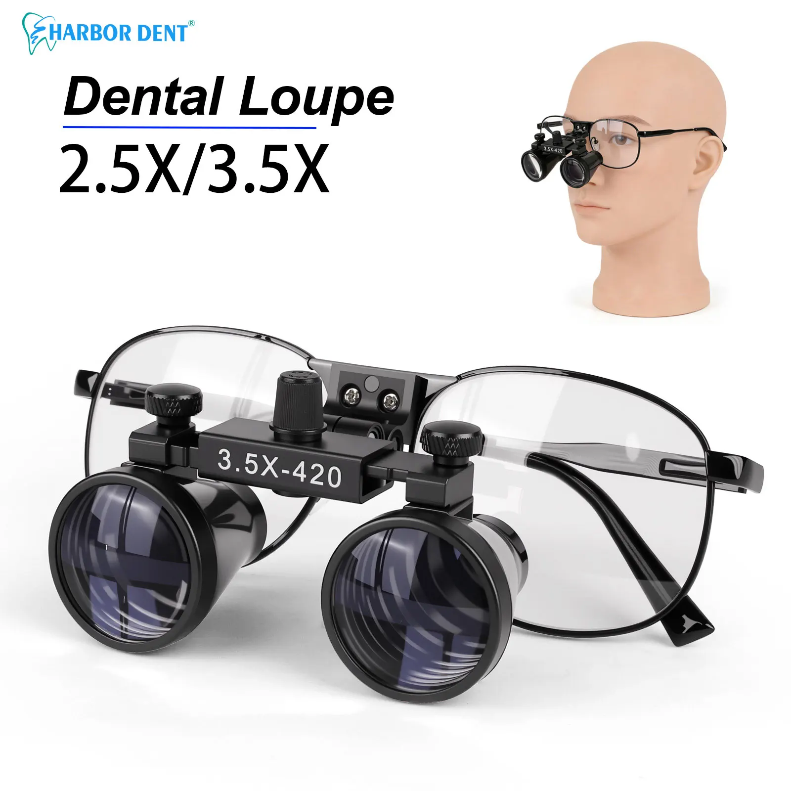 Dental Binocular Magnifier 2.5X/3.5X Ultra-lightweight Loupe 320-420mm Adjustable Surgery Magnifying Glass Dental Surgery Tools