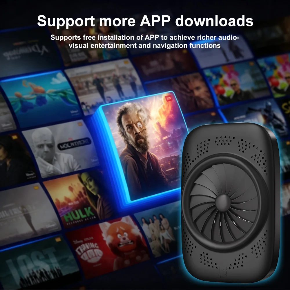 VCARLINKPLAY Android 15 Carplay Ai Box Wireless Android Auto Carplay Adapter for Netflix YouTube Ai Smart Car Systems  Gifts view 2