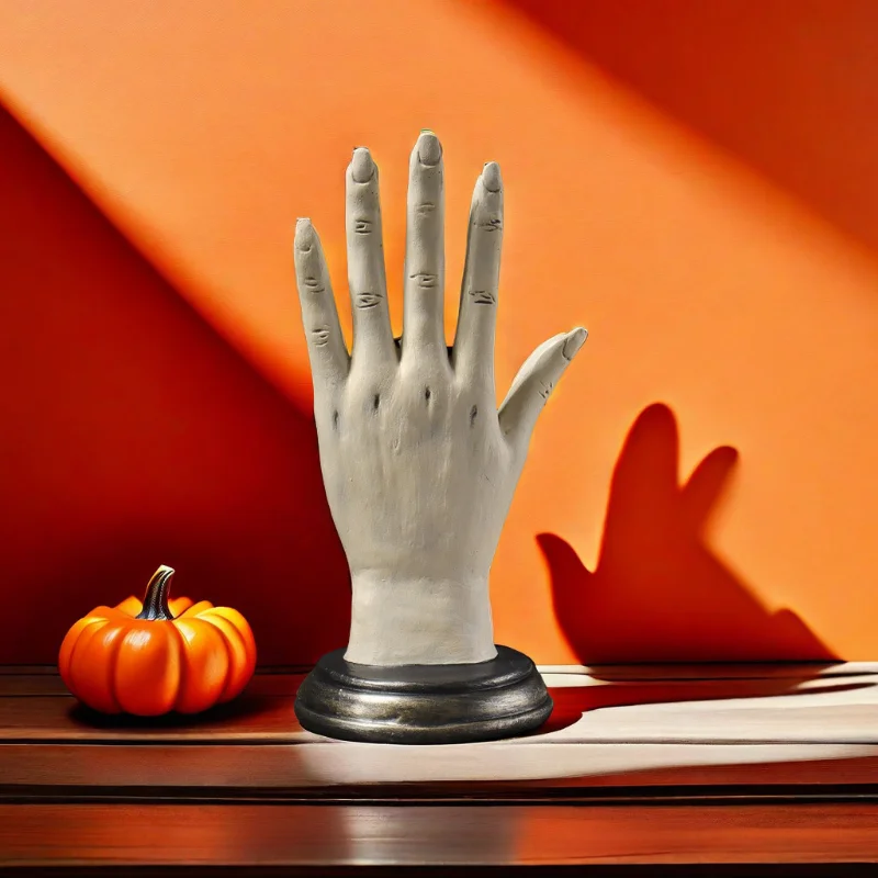 Retro Devil's Hand Ornaments Halloween Gift Fortune Teller Palmistry Psychic Fortune Teller Chirology Rings Holder Home Decor