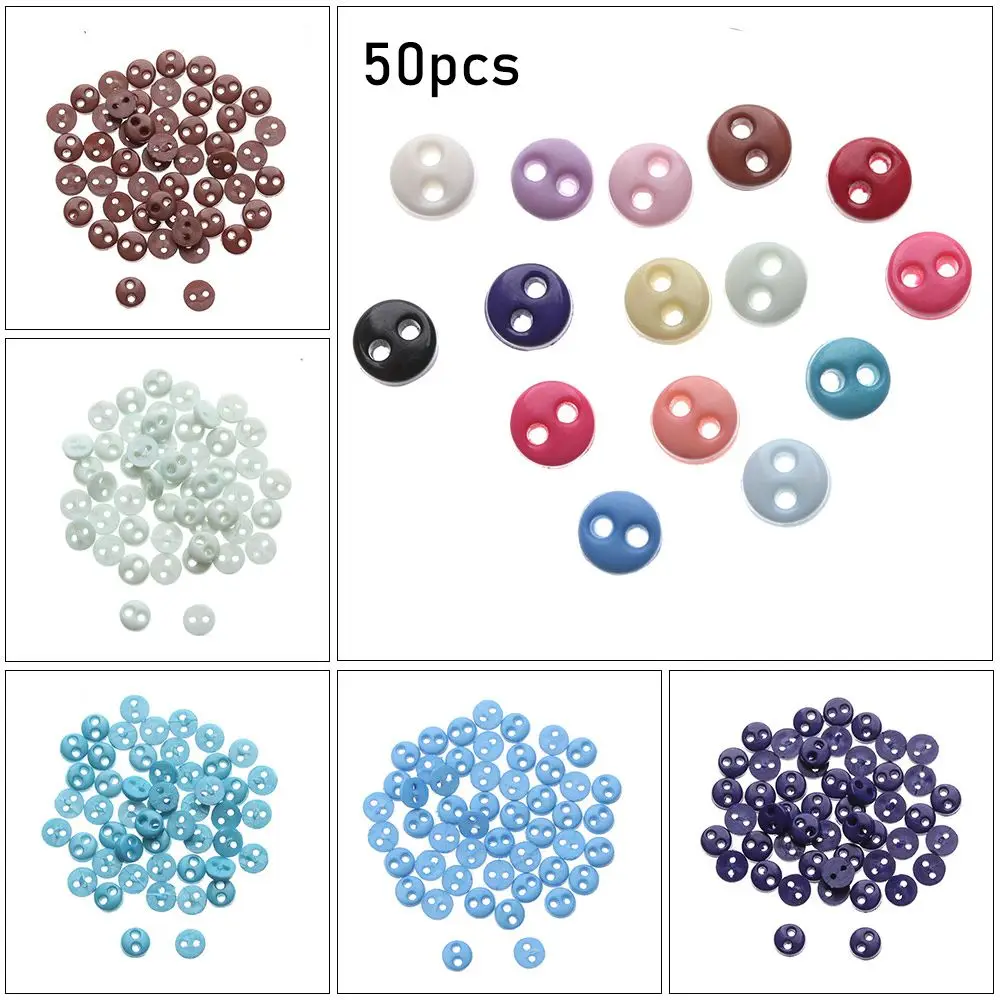 กระดุมพลาสติกน่ารัก 50 ชิ้น สำหรับงานฝีมือ DIY ตกแต่งเสื้อผ้า ติดเย็บเสื้อผ้า