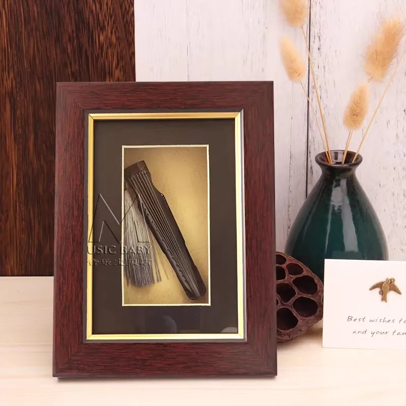 Customized Mini Guzheng Pipa Model Folk Music Ornament Erhu Sanxian Zhongruan Bamboo Lusheng Study Guqin Photo Frame Gift