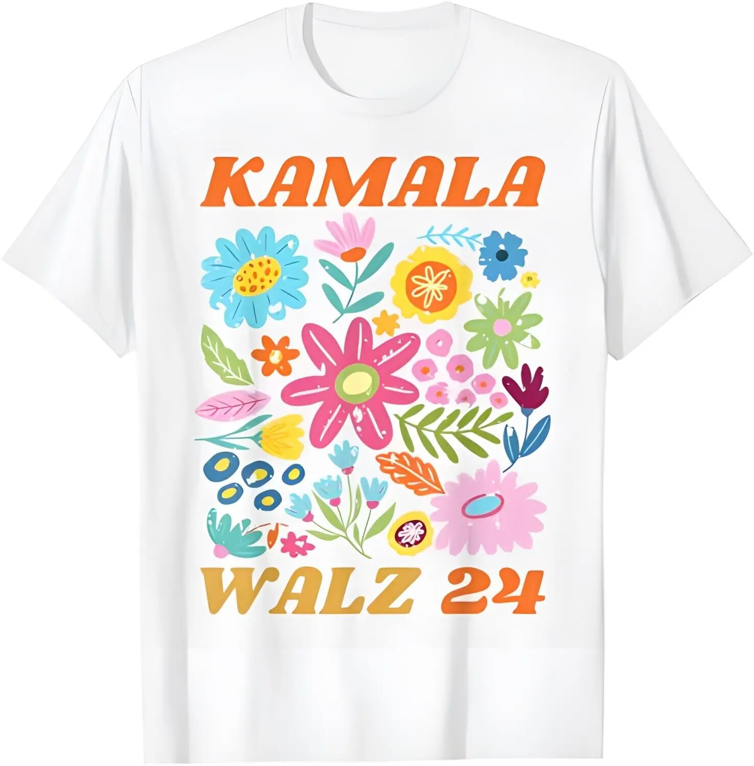 

Floral Kamala Harris Walz 2024 Election Retro Boho Flowers T-Shirt