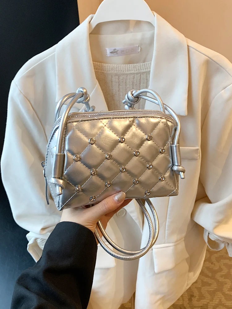 النمط الفرنسي رائعة الماس حقيبة ساع للنساء الصيف الاتجاه الجديد بو الجلود حقيبة كتف تنوعا السيدات حقيبة كروسبودي #5