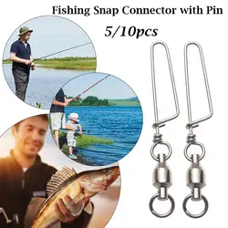 10pcs Fishing Swivel Connector Snap 0#-8# Ball Bearing Rolling Swivel For Fishhook Lure Carp Fishing Accessories Solid Ring Duty