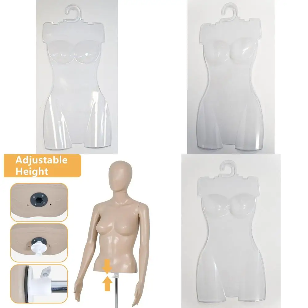 

Clear Plastic Female Mannequin Set of 10 for Dress Forms and Tailoring, Ideal for Clothing Design and Display