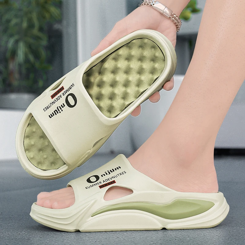 STRONGSHEN Summer Men Slippers Slides Slide Slipper Summer Blade Shoes Home House Outdoor Beach Room Homme Slipers Soft Shoes