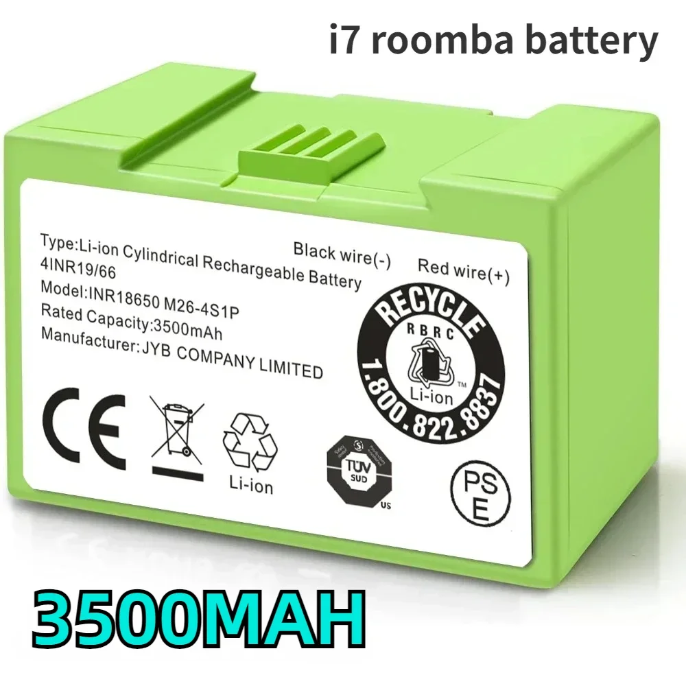 

14.4V 3500mAh i7 Battery Replacement for iRobot Roomba e and i Series i7+ e5 7150 7550 i3 3150 i3+ 3550 i4 4150 i4+ 4624864