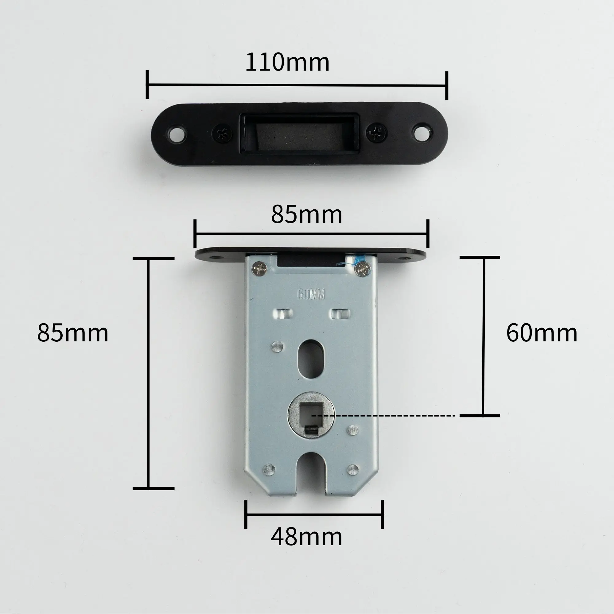 VERQNI MANIGLIE & ACCESSORI JL-02 Matte Black Mute Rectangle Modern Aluminium Door Handle Magnetic suction Lock