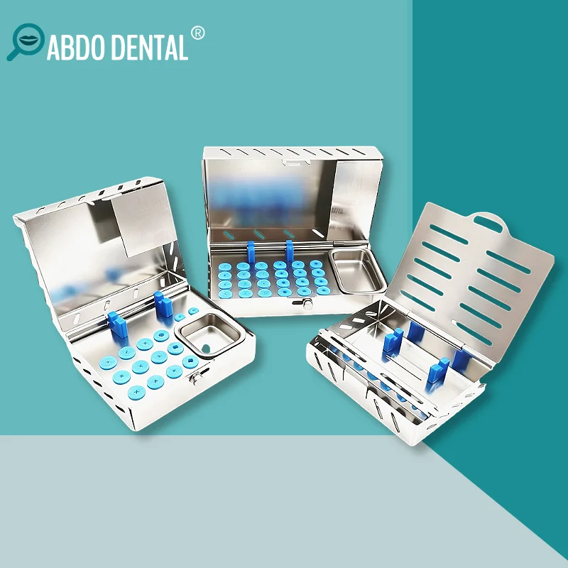 

Dental Implant Instrument Sterilization Box Stainless Steel High Temperature Resistant Storage Case