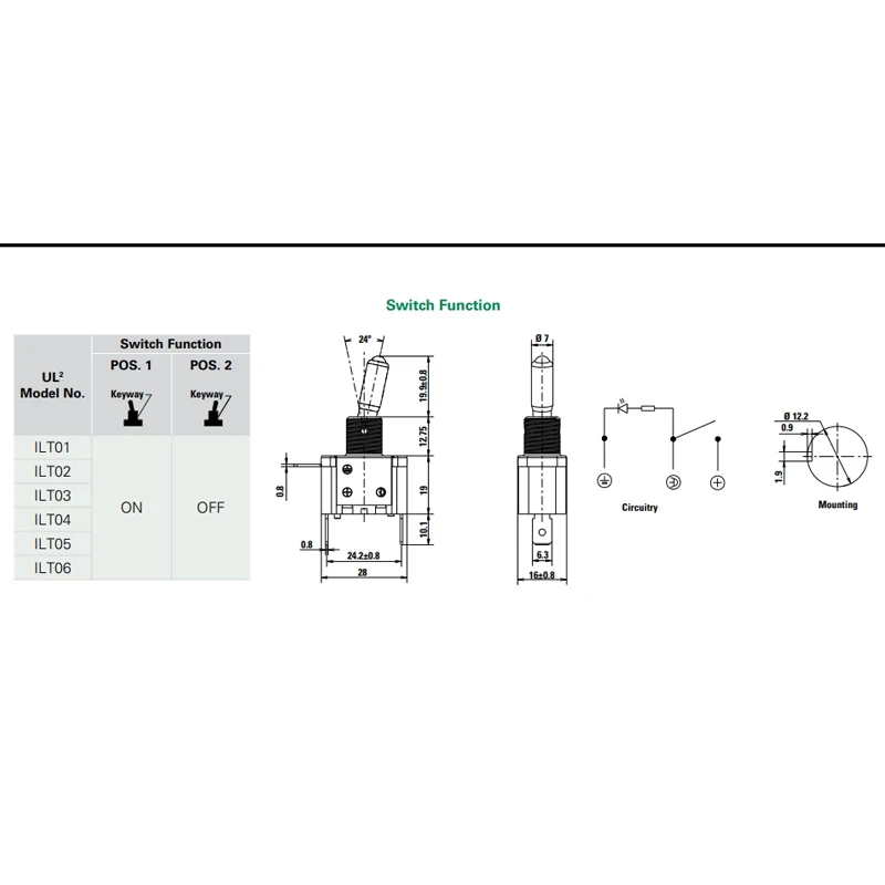 1 قطعة/السلع الولايات المتحدة الأمريكية C & K ILT03 عالية الحالي 20A زر التبديل 2 الساقين 2 مواقف مع المؤشر الأصفر الروك الروك 12 مللي متر