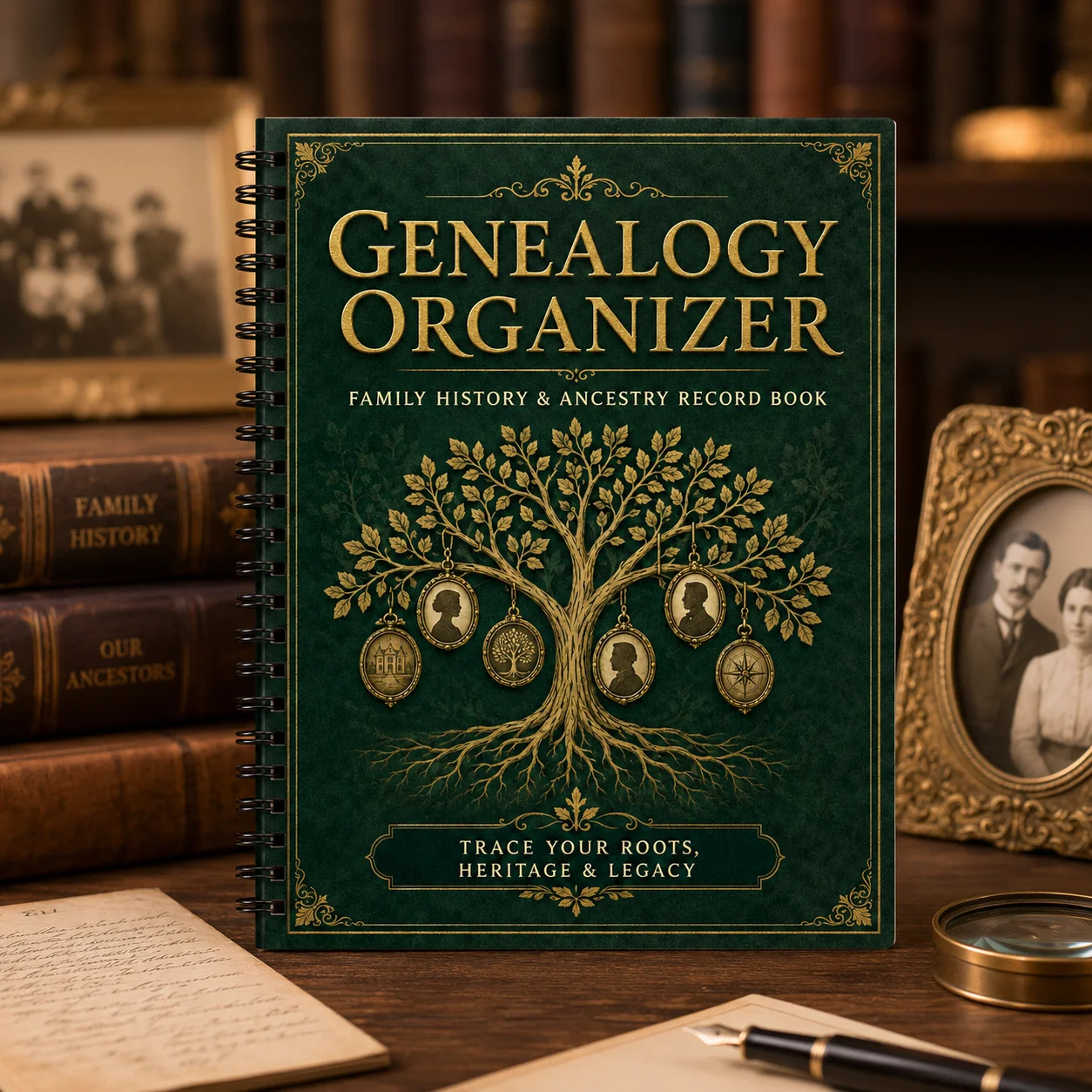 

Genealogy Organizer Journal, A5 Family History & Ancestry Record Book for Tracking Lineage, Heritage and Legacy