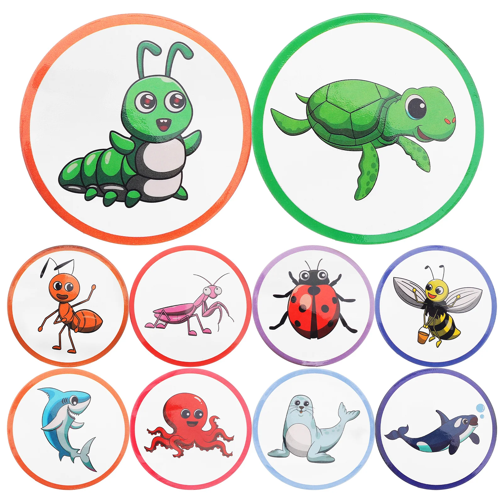 

10pcs Thermochromic Potty Training Stickers Reusable Cartoon Animal Designs For Toilet Seat Decals Bathroom Learning Aid